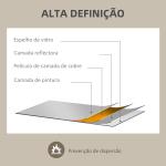 Espelho de Parede Decorativo 70x50 cm com Forma Irregular e Moldura de Madeira para Sala Entrada Horizontal ou Vertical Natural