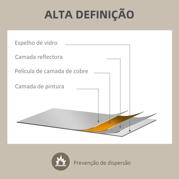 Espelho de Parede Decorativo 70x50 cm com Forma Irregular e Moldura de Madeira para Sala Entrada Horizontal ou Vertical Natural
