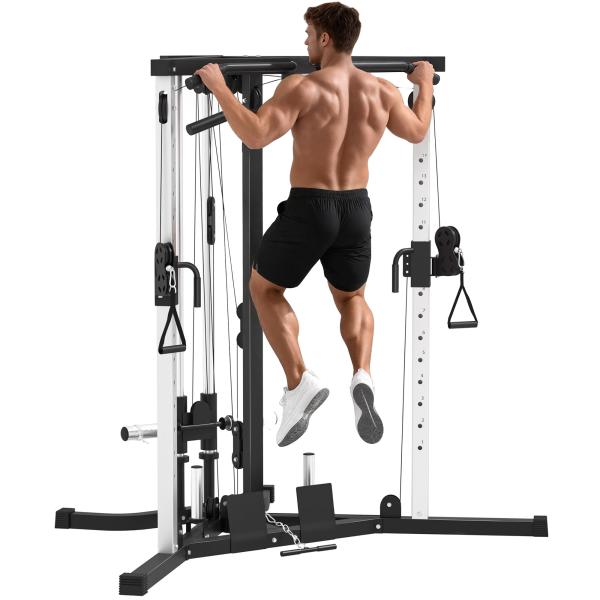 Máquina Multi Estação Musculação para Treino de Ombros Braços Carga 120 kg para Fitness Ginásio em Casa 170x139x200 cm Preto