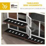 Casota para Coelhos para Exterior 157,4x53x99,5 cm Gaiola Grande com Rodas, Telhado Asfáltico, Tabuleiros Removíveis e Rampa Castanha