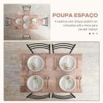 Conjunto de Sala de Jantar 5 Peças 1 Mesa e 4 Cadeiras com Pés em Aço para Cozinha 110x70x75 cm Madeira Natural e Preto