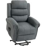 Poltrona Relax Reclinável Elétrica Elevatória com Massagem Vibratória e Calor, Comando à Distância, Cinzento