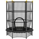 Trampolim para Crianças com Rede de Segurança e Estrutura de Aço para Interiores e Exteriores Carga 50kg Ø140x190 cm Preto