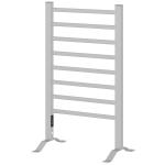 Toalheiro Elétrico de Parede ou Solo 150 W com Função de Temporizador e 8 Barras para Casa de Banho 53x35x90 cm Prata