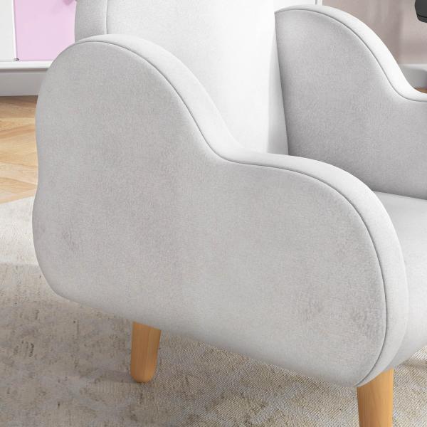 Poltrona para Crianças em Forma de Nuvem com Tato Suave para Crianças de 1,5 - 5 Anos Carga Máxima 40 kg 46x51x55 cm Branco