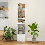 Estante de 6 Níveis Estante para Livros com Prateleiras Ajustáveis e Armário Estante Moderna 40x30x156 cm Branco