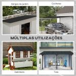 Conjunto de 12 Painéis para Teto de Aço Galvanizado Chapas Perfiladas de Teto 7m² para Abrigo de Ferramentas 129x45cm Cinzento Escuro