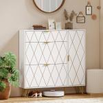 Sapateira Estreita com 2 Compartimentos Abatíveis Armário e Prateleiras Ajustáveis 10 - 14 Pares de Sapatos 110x25x110,6 cm Branco