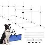 Conjunto de Treinamento de Agilidade para Cães 4 Peças Obstáculos de Salto com Altura Ajustável 99x65x94 cm Azul