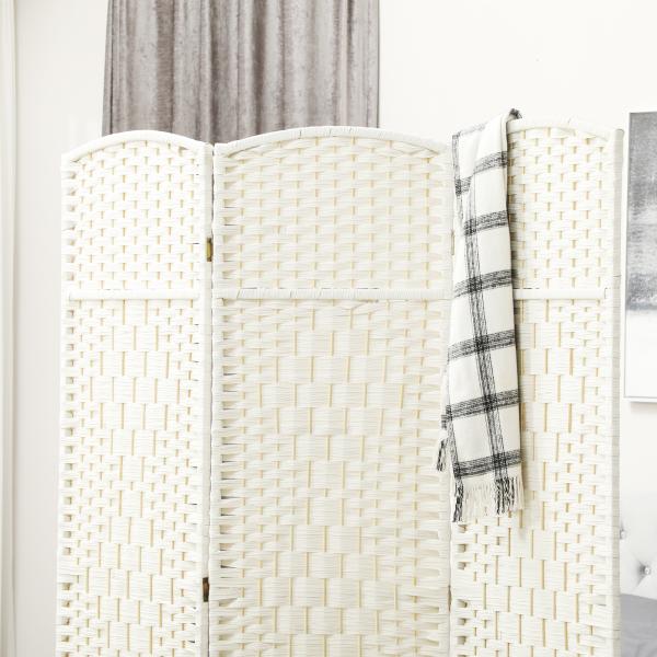 Separador de Ambientes de 3 Painéis Biombo Dobrável 135x180 cm Polipropileno Branco
