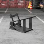 Cavalete de Moto Carga 816,5 kg Suporte para Roda Dianteira de Motocicleta com Altura Ajustável em 3 Níveis para Rodas Ø38,1 - 53,34 cm Preto
