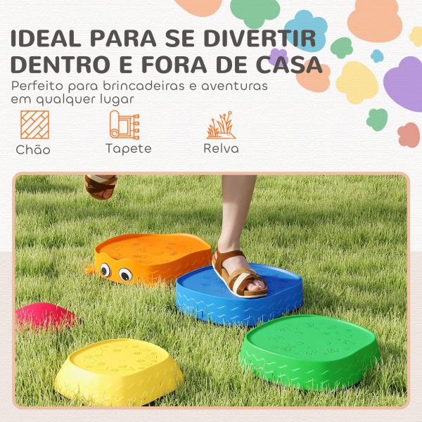 Conjunto de Pedras de Equilíbrio Empilháveis para Crianças de 5 Peças com Forma de Rã e Antiderrapantes Multicolor