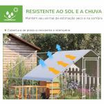 Galinheiro de Exterior Grande 3x4x2m Gaiola para 8 - 12 Galinhas de Aço Galvanizado com Teto de PE e Fechadura para Coelhos Prata