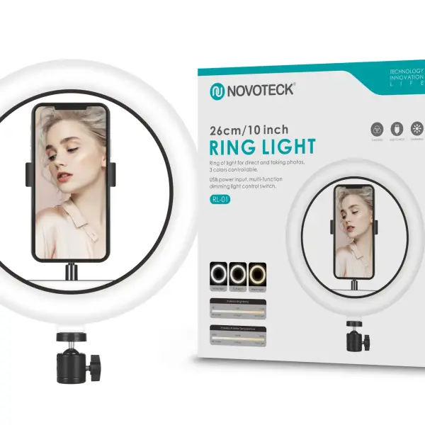 Ring light Novoteck 26cm sem tripé RL-01