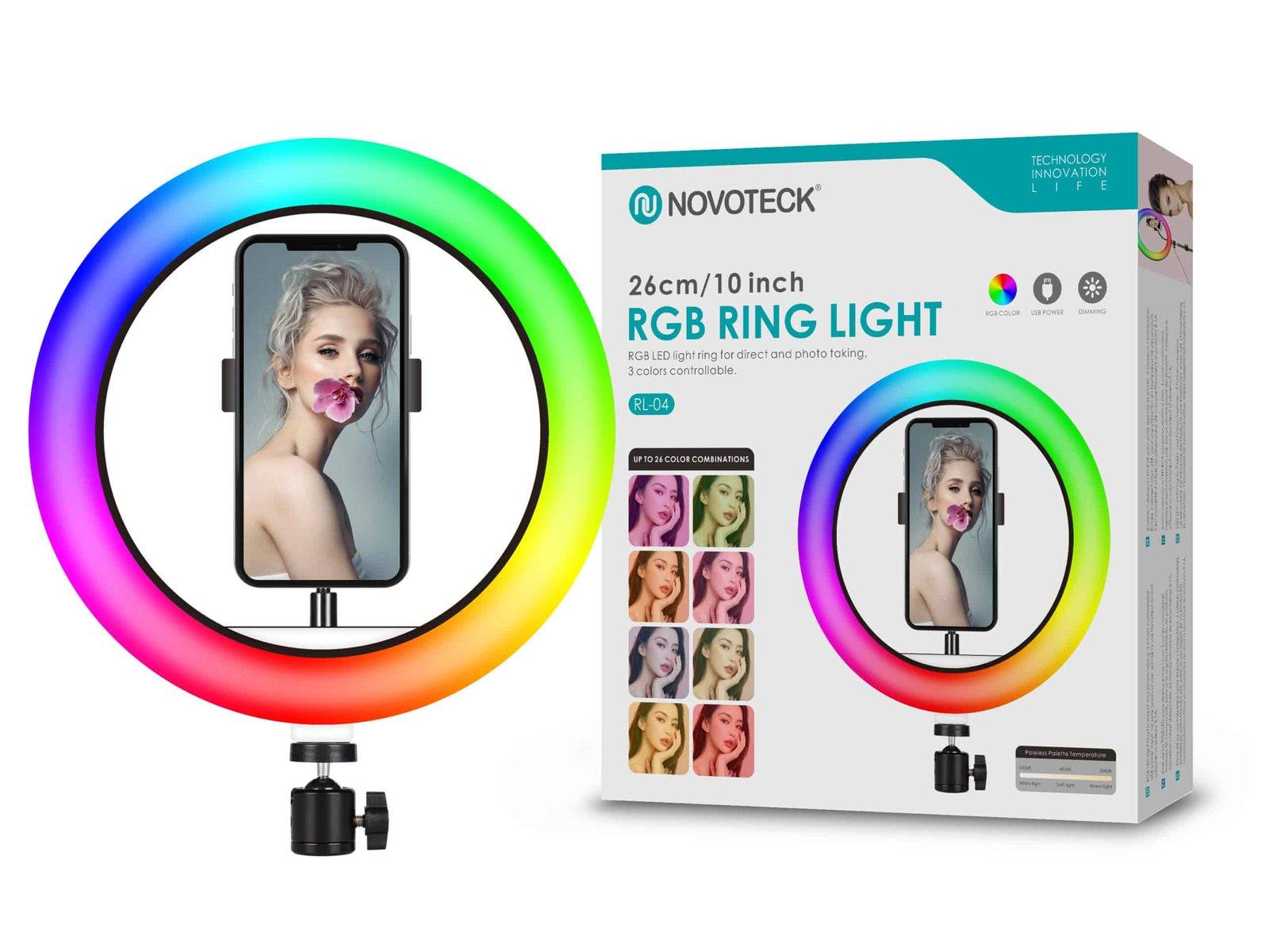 Ring light RGB Novoteck 26cm sem tripé RL-04