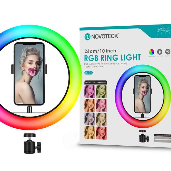 Ring light RGB Novoteck 26cm sem tripé RL - 04