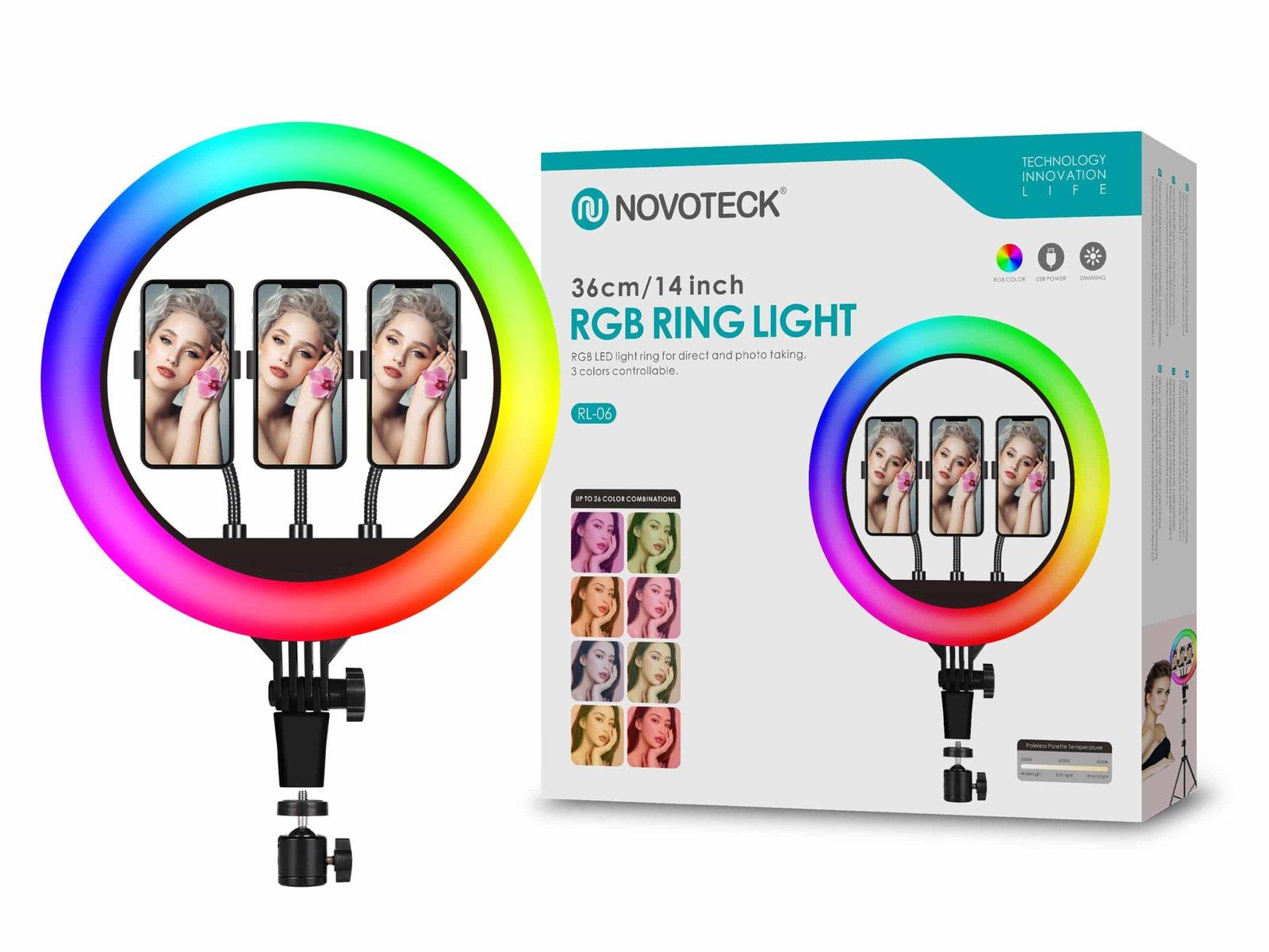 Ring light RGB Novoteck 36cm sem tripé RL-06