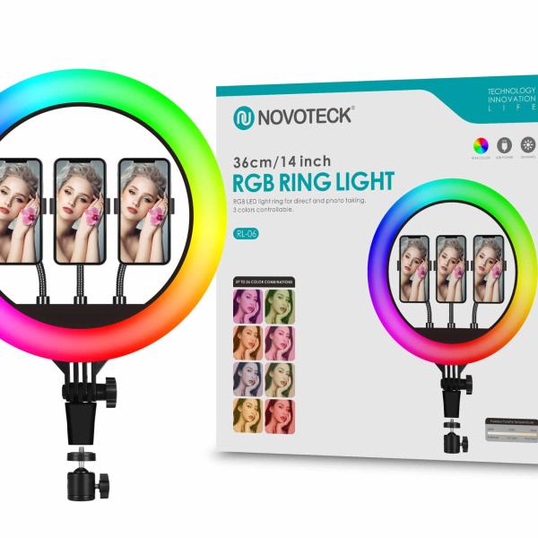 Ring light RGB Novoteck 36cm sem tripé RL - 06