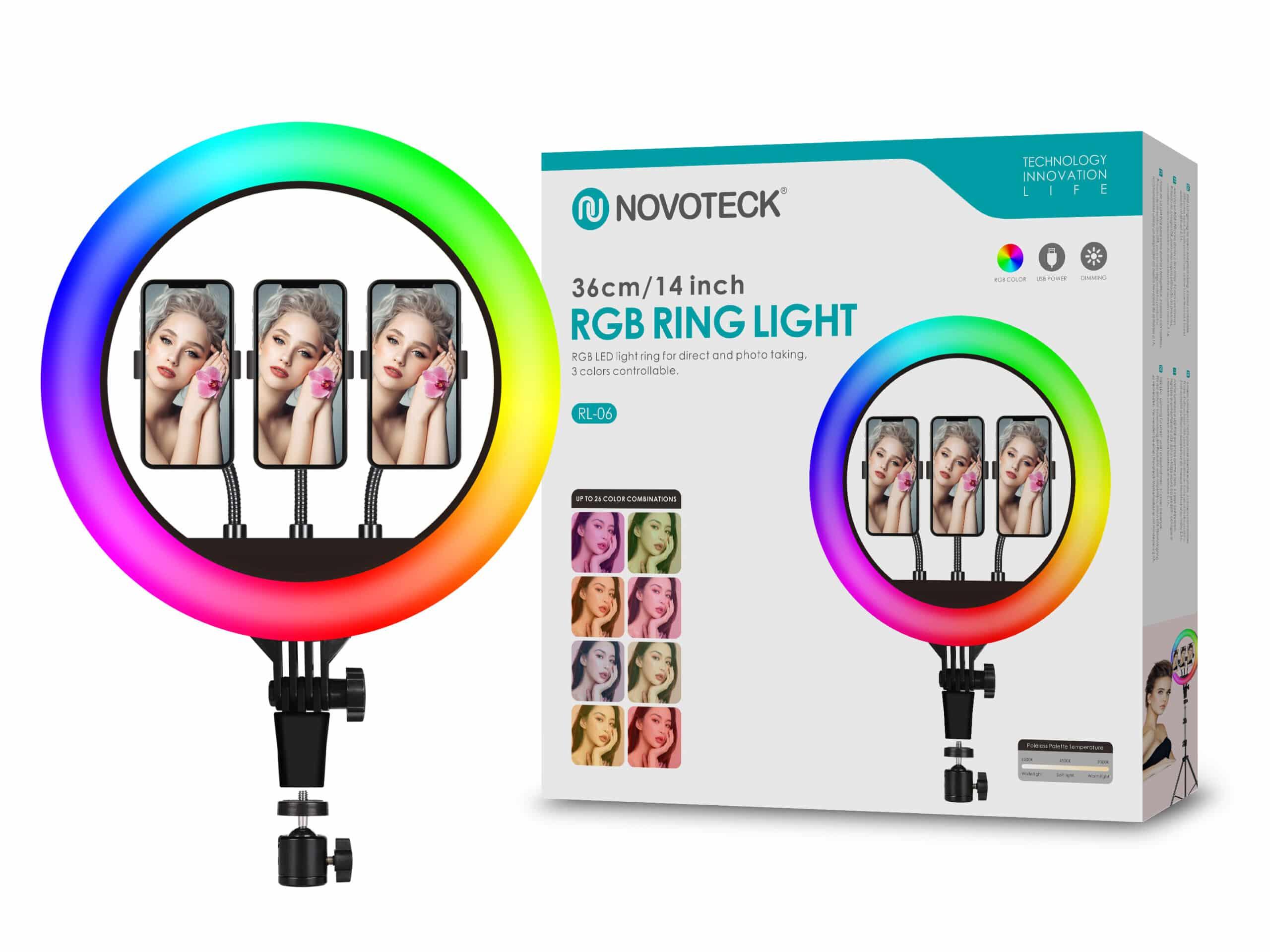 Ring light RGB Novoteck 36cm sem tripé RL - 06