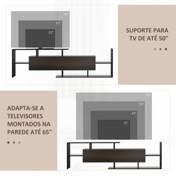Móvel de TV Moderno Móvel para Televisores 153,6x25x42cm e Prateleira de Parede 150x14,5x16,3 cm Preto