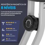 Bicicleta Estática Dobrável com 8 Níveis de Resistência Magnética com Assento Ajustável 43x97x109 cm Cinzento