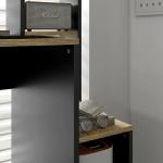 Secretária para Computador com Prateleira de 3 Níveis Mesa de Estudo com Suporte para CPU 114x45x138 cm Cinza e Natural