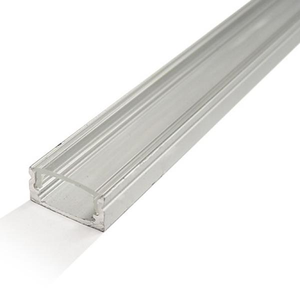 Perfil Alumínio c/ Difusor Transparente p/ Fita de LEDs - 2 mts