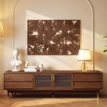 Decoração de Parede em Madeira 3D 3 Peças 40x80 cm Adornos de Parede com Padrão de Folhas Tropicais Nogueira