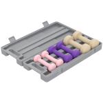 Conjunto de 6 Halteres Hexagonais de 1,5 kg 1 kg e 0,5 kg com Revestimento de PU e Mala 43x18x7,5 cm Multicolor