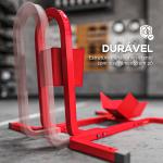 Suporte para Roda Dianteira de Moto Ajustável em 3 Níveis Carga 250 kg 60x55x43 cm Vermelho