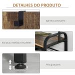 Móvel Cabide de Entrada com 8 Ganchos e Sapateira Armário de Entrada com Cabides 72x34x185cm Marrom e Preto