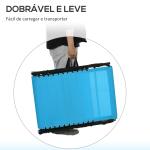 Espreguiçadeira de jardim dobrável e ajustável com 4 posições sistema de laço Estrutura de Aço 197x58x76 cm azul claro