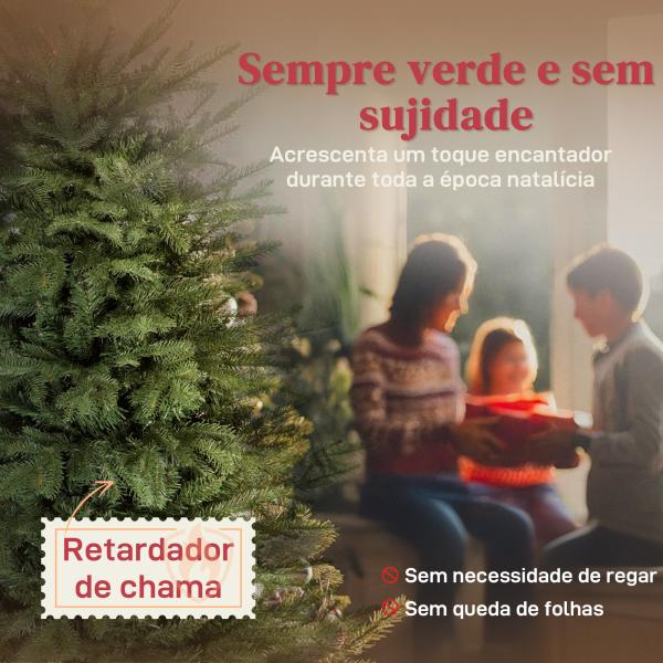 Árvore de Natal Artificial 180 cm com 1794 Ramos Densos Suporte Metálico Dobrável para Interior Verde