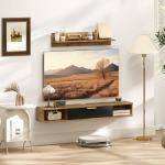 Móvel de TV Sala de Estar com Prateleira de Parede Armário Orifícios para Cabos para Televisão de Parede 120x24x16 cm Carvalho