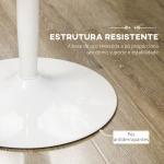 Mesa de Cozinha Redonda Mesa de Jantar Moderna para 2 Pessoas com Base de Aço e Almofadas Antiderrapantes Ø80x75 cm Branco