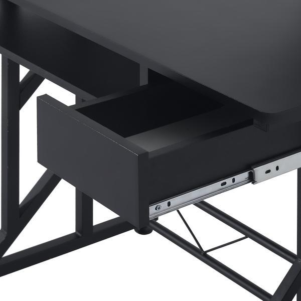 Mesa de Computador com 1 Gaveta Bandeja para Teclado e Suporte para CPU para Escritório Estúdio 90x50x95 cm Preto