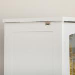 Armário de Cozinha com 4 Portas 1 Gaveta e 2 Prateleiras Ajustáveis para Sala de Jantar 60x30x160 cm Branco