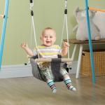 Baloiço para Bebés de 9 - 36 Meses com Cordas Ajustáveis e Assento Acolchoado 40x40x110 - 180 cm Cinza Escuro