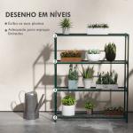 Suporte para Plantas Suporte para Vasos de Plantas de 4 Níveis com Estrutura de Aço 89x28x107 cm Verde Escuro
