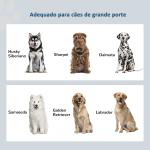 Comedouro Elevado Cinzento para Cães Grandes com 2 Tigelas de 2L, 2 Portas e Arrumação, 60x30x35,5 cm
