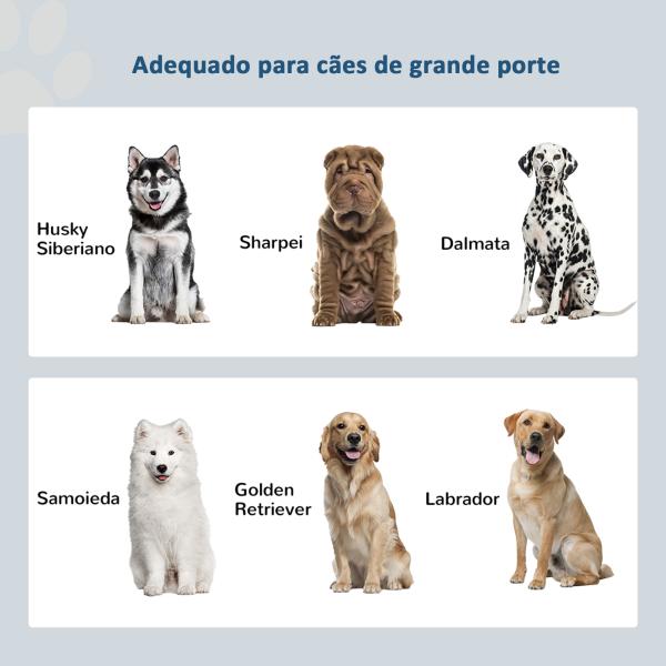 Comedouro Elevado Cinzento para Cães Grandes com 2 Tigelas de 2L, 2 Portas e Arrumação, 60x30x35,5 cm