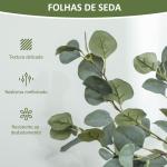 Eucalipto Artificial 120 cm Planta Artificial Decorativa Grande Árvore Artificial de Interior com 230 Folhas Verde