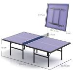 Mesa Dobrável de Ping Pong com Rede 152,5x274x76cm Tênis de Mesa e Material em Aço e MDF na cor Azul