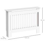 Cobertura Radiador Moderna de MDF com Prateleira Superior para Sala de Estar Dormitório Escritório 112x19x81cm Branco