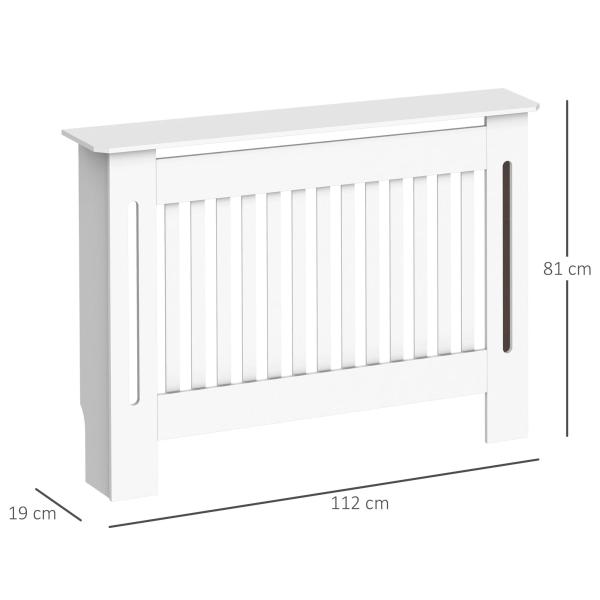 Cobertura Radiador Moderna de MDF com Prateleira Superior para Sala de Estar Dormitório Escritório 112x19x81cm Branco