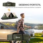 Tenda de Campismo Familiar para 5 - 6 Pessoas Dobrável com 2 Quartos e Bolsa de Transporte 450x215x180 cm Verde e Marrom