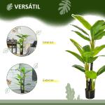 Bananeira Artificial 150 cm Planta Artificial com Vaso e 18 Folhas Planta Artificial para Decoração Verde