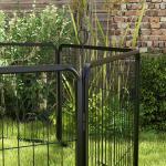 Parque para Animais de Estimação 8 Paineis 80x60cm Gaiola para Cães de Metal com Porta e Dupla Fechadura Preto