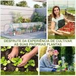 Estufa para Jardim Estufa Pequena para Cultivo de Plantas com 4 Janelas 395x100x80 cm Transparente e Verde
