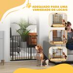 Barreira de Segurança para Cães Extensível para Escadas e Portas 75 - 95 cm com 1 Extensão e 10 cm Altura 76 cm Preto